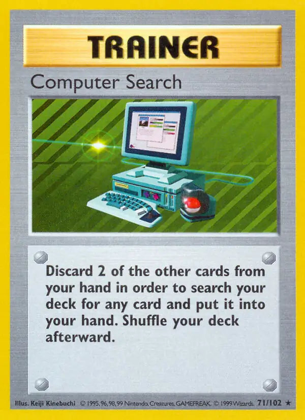 Computer Search 071/102 (Base Set (Shadowless))  - Unlimited | Good Games Adelaide SA