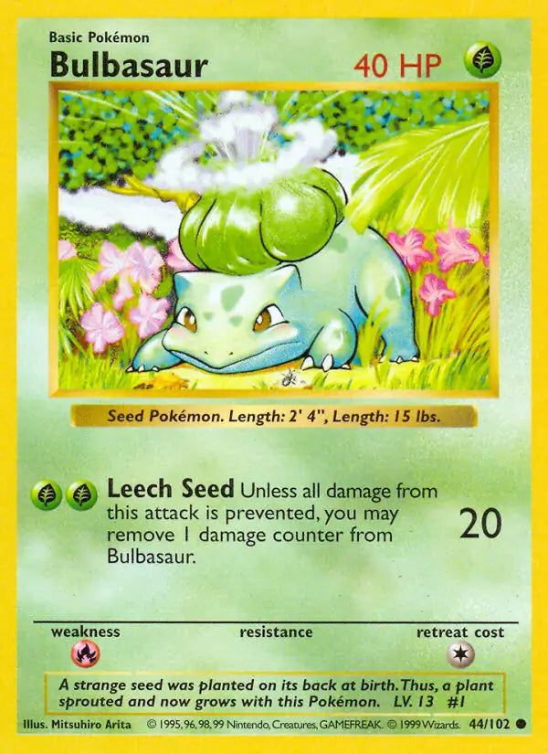 Bulbasaur 044/102 (Base Set (Shadowless))  - Unlimited | Good Games Adelaide SA