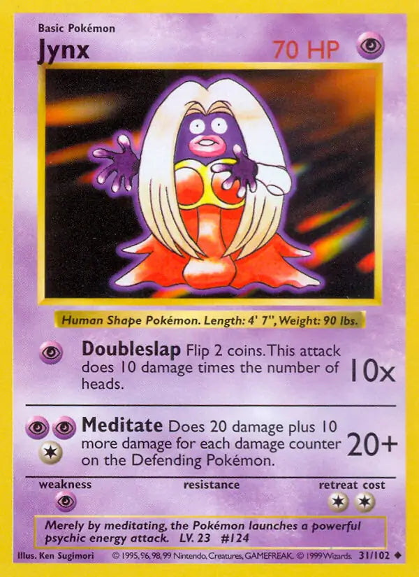 Jynx 031/102 (Base Set (Shadowless))  - Unlimited | Good Games Adelaide SA