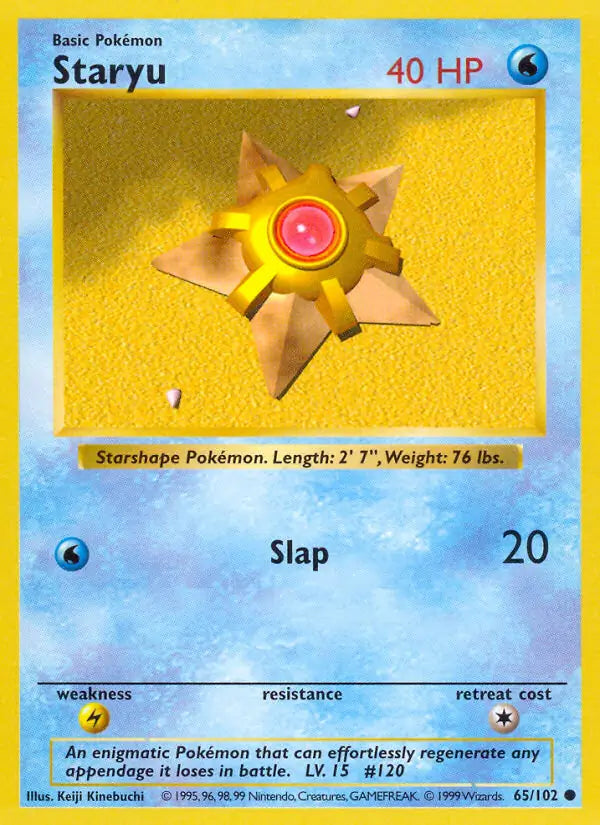 Staryu 065/102 (Base Set (Shadowless))  - Unlimited | Good Games Adelaide SA