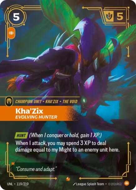 Kha'Zix Evolving Hunter 119/219 (Unleashed)  - Foil | Good Games Adelaide SA