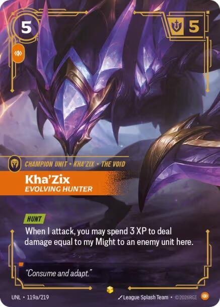 Kha'Zix - Evolving Hunter 119a/219 (Unleashed)  - Foil | Good Games Adelaide SA