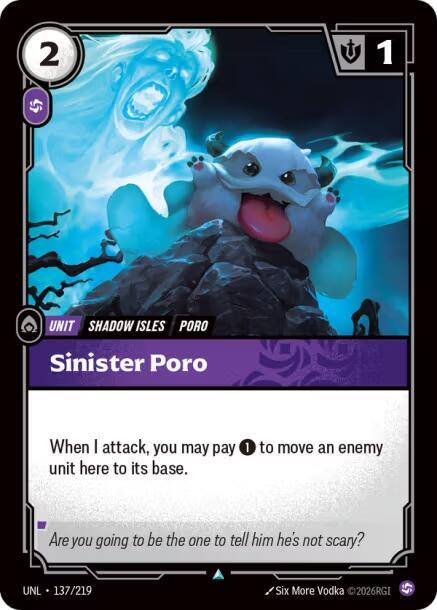 Sinister Poro 137/219 (Unleashed)  | Good Games Adelaide SA