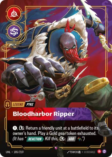 Pyke - Bloodharbor Ripper 185/219 (Unleashed)  - Foil | Good Games Adelaide SA