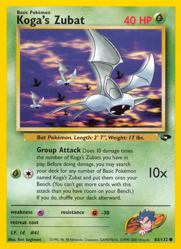 Koga's Zubat 083/132 (Gym Challenge)  - Unlimited | Good Games Adelaide SA
