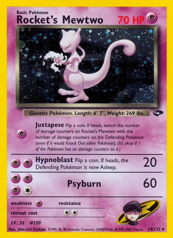 Rocket's Mewtwo 014/132 (Gym Challenge)  - Unlimited Holofoil | Good Games Adelaide SA