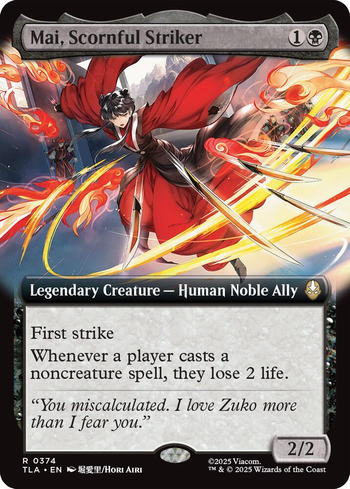 Mai Scornful Striker Extended Art 374 (Avatar: The Last Airbender)  - Foil | Good Games Adelaide SA