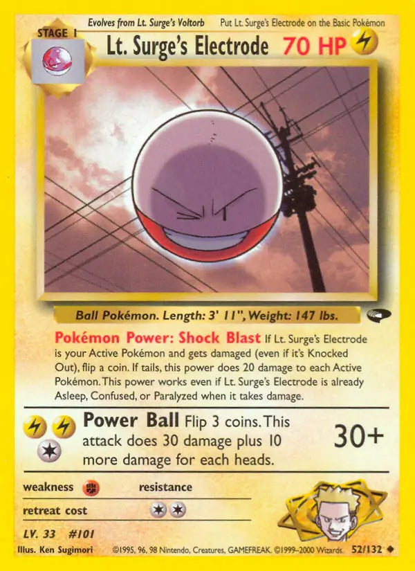 Lt. Surge's Electrode 052/132 (Gym Challenge)  - Unlimited | Good Games Adelaide SA