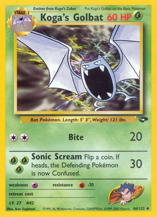 Koga;s Golbat 046/132 (Gym Challenge)  - Unlimited | Good Games Adelaide SA