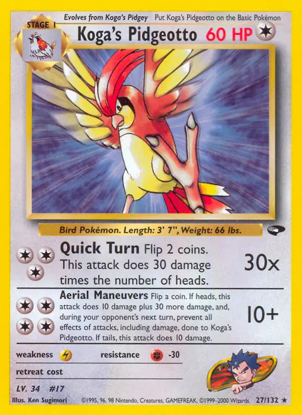 Koga's Pidgeotto 027/132 (Gym Challenge)  - Unlimited | Good Games Adelaide SA