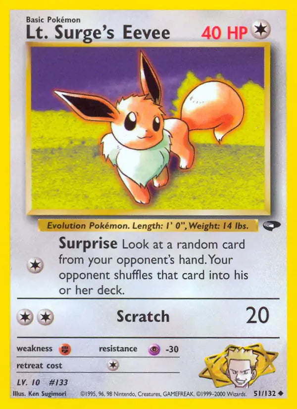 Lt Surge's Eevee 051/132 (Gym Challenge)  - Unlimited | Good Games Adelaide SA