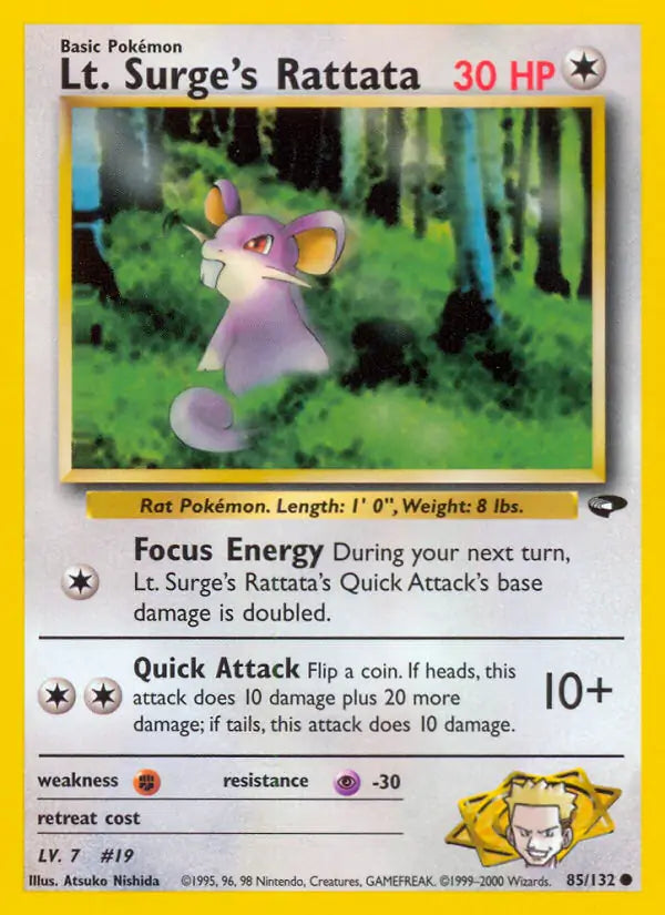 Lt. Surge's Rattata 085/132 (Gym Challenge)  - Unlimited | Good Games Adelaide SA