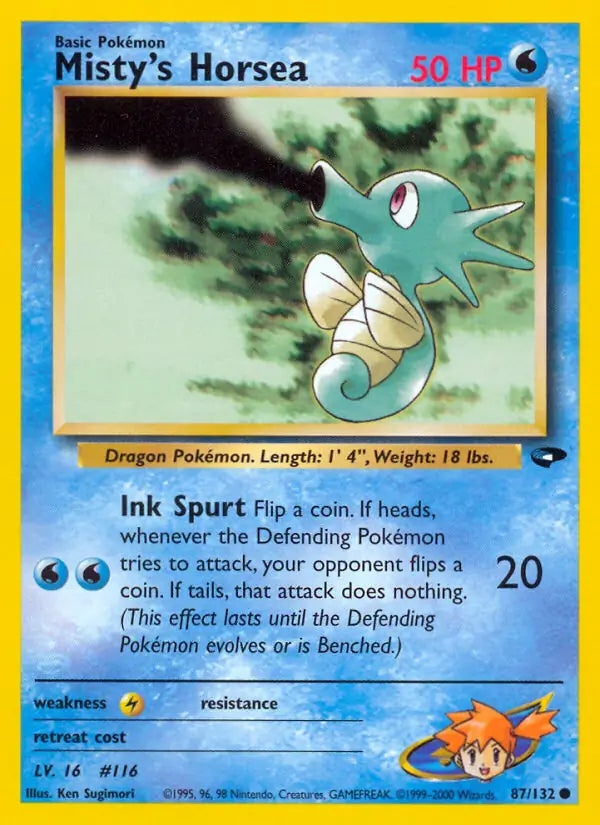 Misty's Horsea 087/132 (Gym Challenge)  - Unlimited | Good Games Adelaide SA