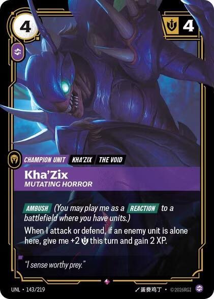 Kha'Zix - Mutating Horror 143/219 (Unleashed)  - Foil | Good Games Adelaide SA