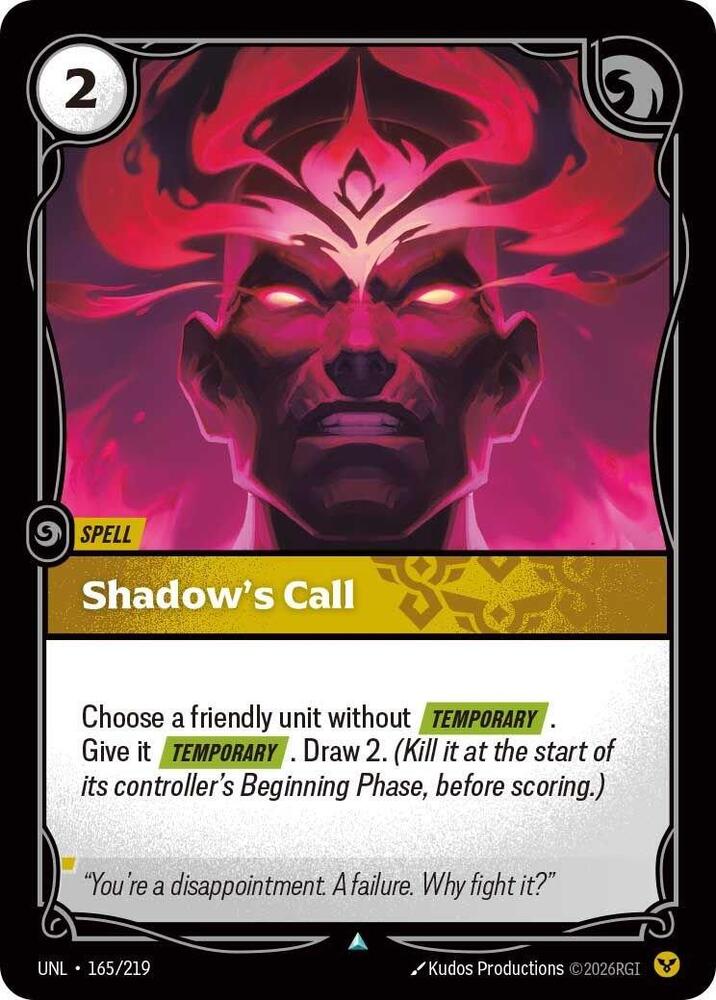 Shadow's Call 165/219 (Unleashed)  - Foil | Good Games Adelaide SA