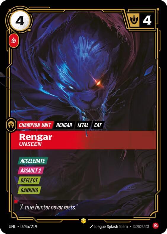 Rengar - Unseen 024a/219 (Unleashed)  - Foil | Good Games Adelaide SA