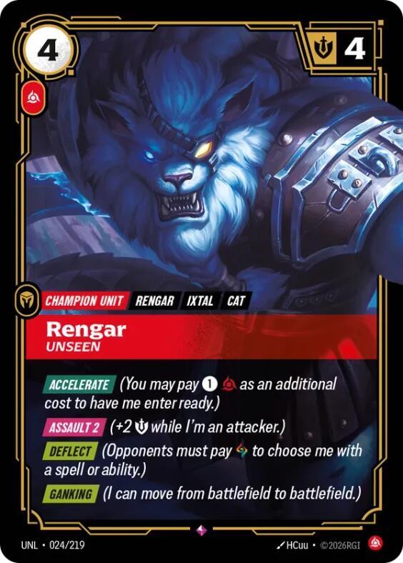Rengar - Unseen 024/219 (Unleashed)  - Foil | Good Games Adelaide SA