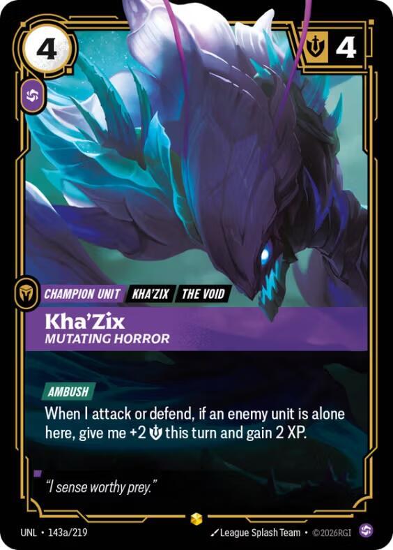 Kha'Zix - Mutating Horror 143a/219 (Unleashed)  - Foil | Good Games Adelaide SA