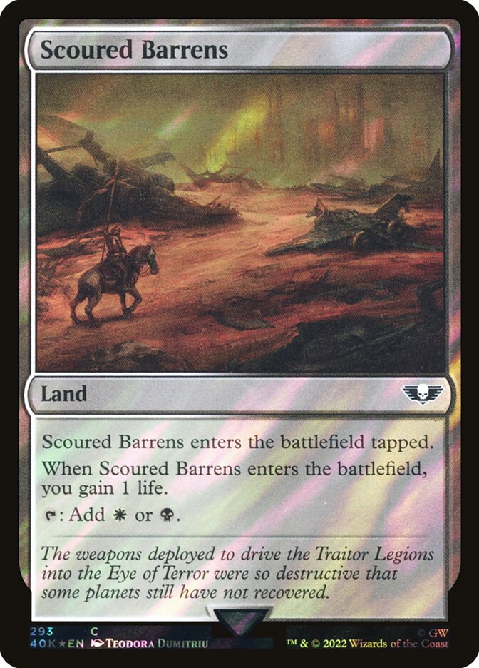 Scoured Barrens  293★/617 (Universes Beyond: Warhammer 40,000)  - Surge Foil | Good Games Adelaide SA