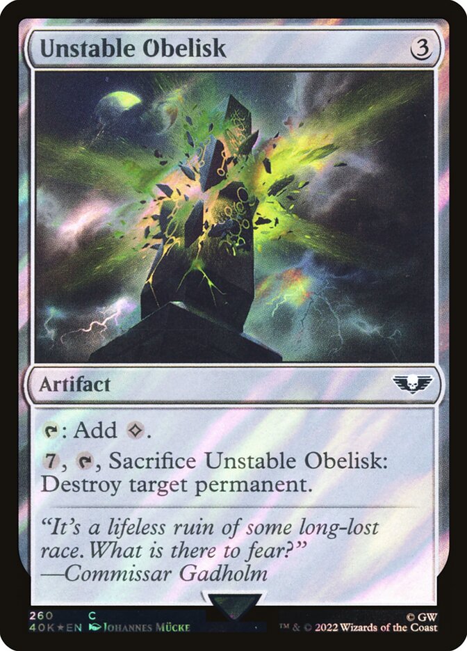 Unstable Obelisk  260★/617 (Universes Beyond: Warhammer 40,000)  - Surge Foil | Good Games Adelaide SA