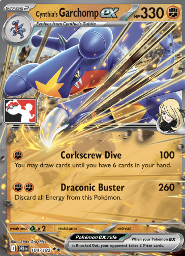 Cynthia's Garchomp ex Series 8 104/182 (Prize Pack Series Cards)  - Holofoil | Good Games Adelaide SA