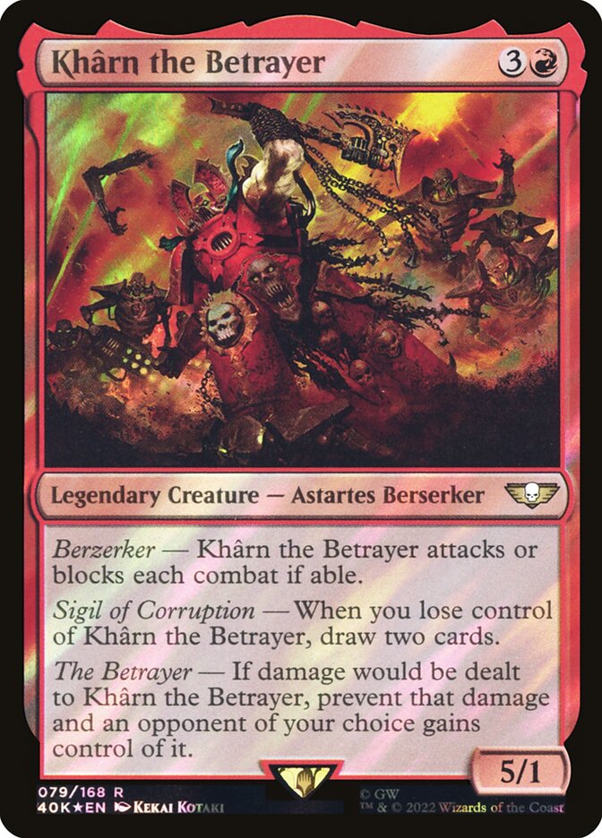 Kharn the Betrayer  79★/617 (Universes Beyond: Warhammer 40,000)  - Surge Foil | Good Games Adelaide SA