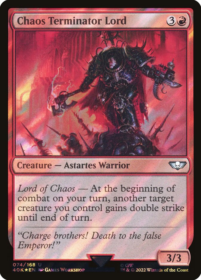 Chaos Terminator Lord  74★/617 (Universes Beyond: Warhammer 40,000)  - Surge Foil | Good Games Adelaide SA
