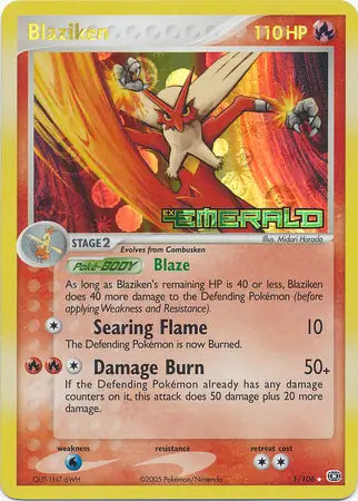 Blaziken 1/106 (Emerald)  - Reverse Holofoil | Good Games Adelaide SA