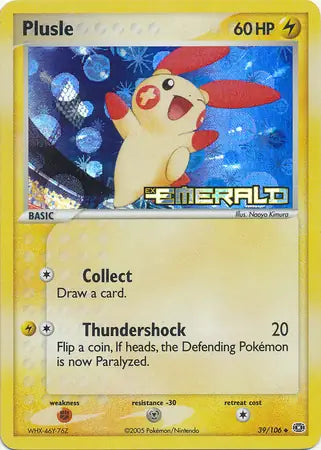 Plusle 39/106 (Emerald)  - Reverse Holofoil | Good Games Adelaide SA