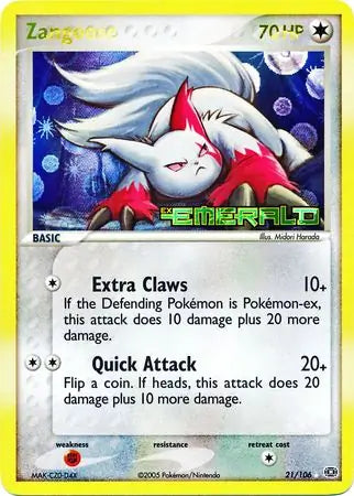 Zangoose 21/106 (Emerald)  - Reverse Holofoil | Good Games Adelaide SA