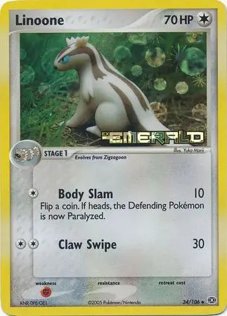 Linoone 34/106 (Emerald)  - Reverse Holofoil | Good Games Adelaide SA