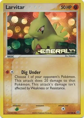 Larvitar 52/106 (Emerald)  - Reverse Holofoil | Good Games Adelaide SA