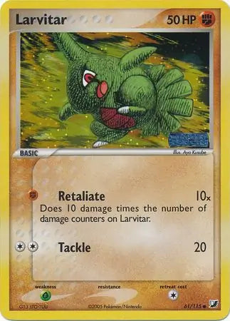 Larvitar 61/115 (Unseen Forces)  - Reverse Holofoil | Good Games Adelaide SA