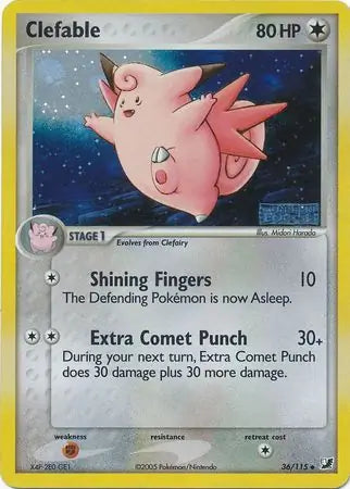 Clefable 36/115 (Unseen Forces)  - Reverse Holofoil | Good Games Adelaide SA