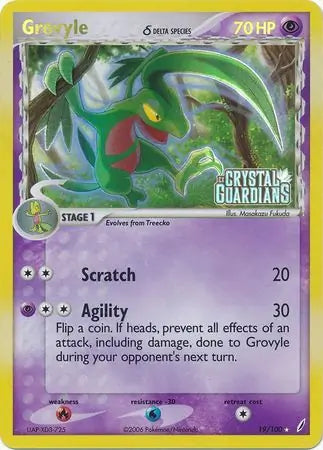 Grovyle Delta Species 19/100 (Crystal Guardians)  - Reverse Holofoil | Good Games Adelaide SA