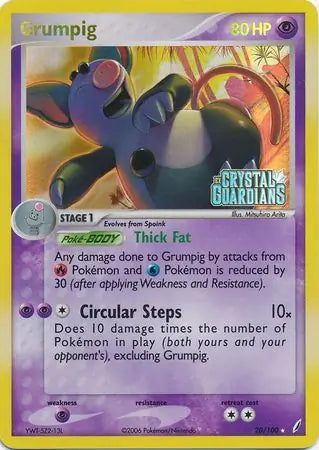Grumpig 20/100 (Crystal Guardians)  - Reverse Holofoil | Good Games Adelaide SA
