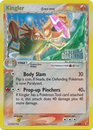 Kingler Delta Species 22/100 (Crystal Guardians)  - Reverse Holofoil | Good Games Adelaide SA