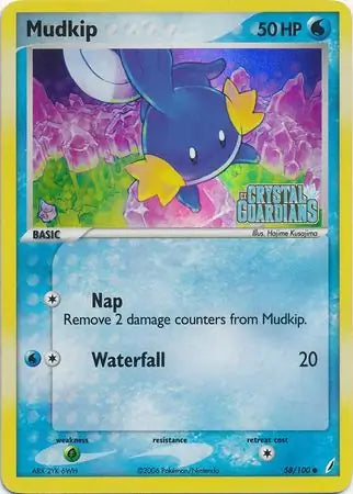 Mudkip  58/100 (Crystal Guardians)  - Reverse Holofoil | Good Games Adelaide SA