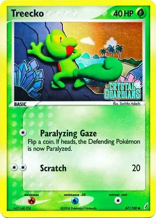 Treecko 67/100 (Crystal Guardians)  - Reverse Holofoil | Good Games Adelaide SA