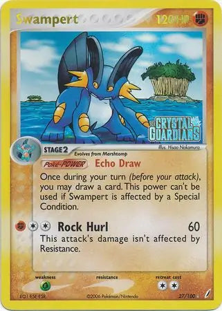 Swampert 27/100 (Crystal Guardians)  - Reverse Holofoil | Good Games Adelaide SA