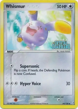 Whismur 69/100 (Crystal Guardians)  - Reverse Holofoil | Good Games Adelaide SA