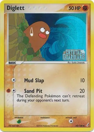 Diglett 50/100 (Crystal Guardians)  - Reverse Holofoil | Good Games Adelaide SA