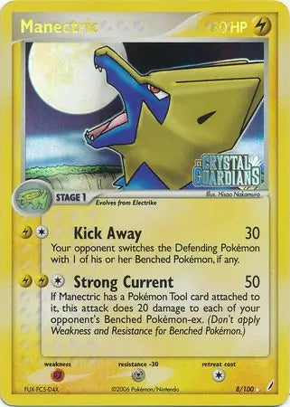 Manectric 8/100 (Crystal Guardians)  - Reverse Holofoil | Good Games Adelaide SA