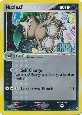 Nuzleaf 39/100 (Crystal Guardians)  - Reverse Holofoil | Good Games Adelaide SA