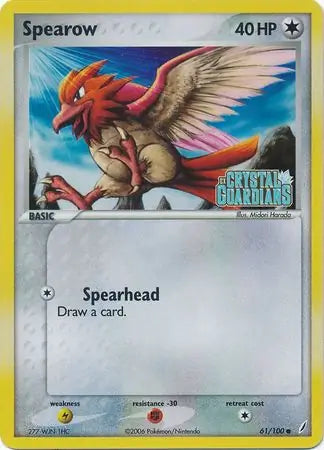 Spearow 61/100 (Crystal Guardians)  - Reverse Holofoil | Good Games Adelaide SA
