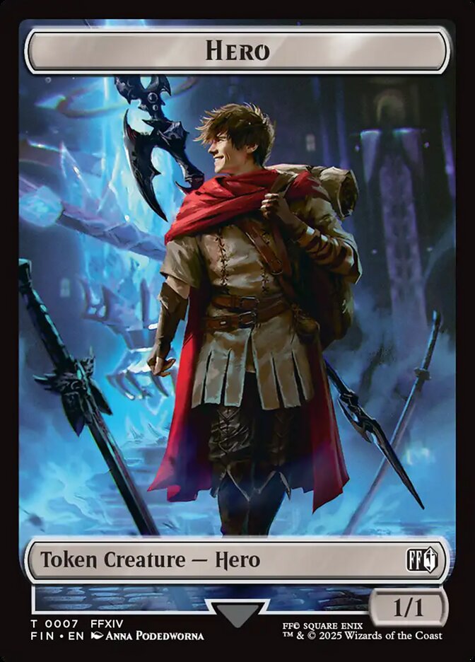 Hero Wizard Double Sided Token 7 // 15 (FINAL FANTASY)  - Foil | Good Games Adelaide SA