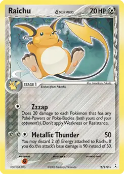 Raichu Delta Species 15/110 (Holon Phantoms)  - Holofoil | Good Games Adelaide SA