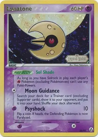 Lunatone 20/92 (Legend Maker)  - Reverse Holofoil | Good Games Adelaide SA