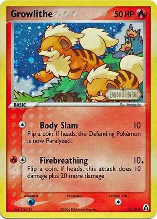 Growlithe 55/92 (Legend Maker)  - Reverse Holofoil | Good Games Adelaide SA