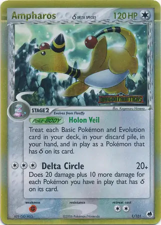 Ampharos Delta Species 1/101 (Dragon Frontiers)  - Reverse Holofoil | Good Games Adelaide SA
